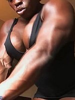 super hot ebony female bodybuilder mistress treasure in ripped contest shape
